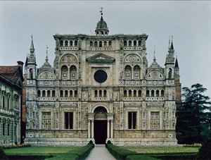 Skärmfasad av kartusianklostret, påbörjad 1473 av Italian School