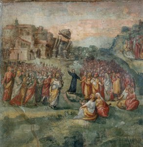Sankt Hippolytus predikan, detalj av målningen av Sankt Hippolytus och hans följeslagares martyrskap av Italian School