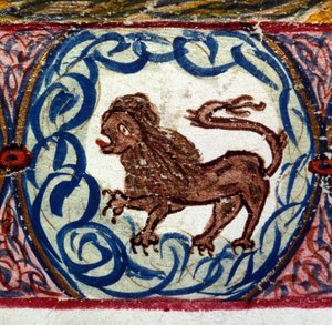 Tecken på lejonet. Italienskt horoskop från mitten av 1400-talet. av Italian School