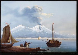 Snöstorm / Vesuvius vulkanutbrott den 2 januari av Italian School