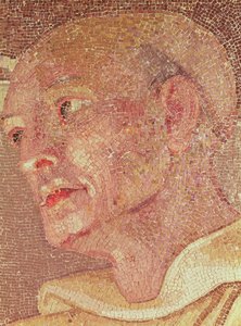 S:t Bernard av Clairvaux (ca 1090-1153) från Peterskrypten (mosaik) (detalj) av Italian School