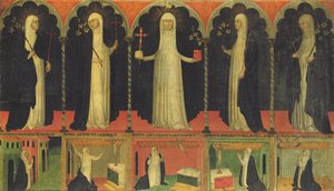 St. Catherine och fyra dominikanska heliga av Italian School