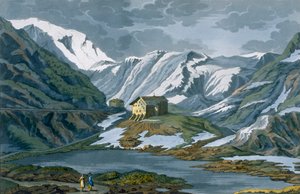 Schweiz: Hospice of St. Bernard i Alperna. av Italian School
