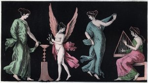 Bacchae - Bacchanterna - gravyr från "" Seder och traditioner för alla folk i universum. Det vill säga historien om regeringen, om lagarna, om milisen, om religionen för alla nationer från de mest avlägsna tiderna till våra dagar "1856 av Italian School