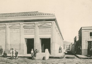 Byggnaden av Eumachia som den var (djuptryck) av Italian School