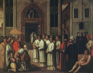 Dogen Ziani möter påven Alexander III (1105-81) vid Carita 1172 av Italian School