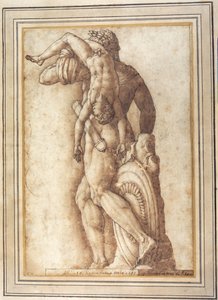 Kejsaren Commodus som gladiator (penna och bläck med tvätt på papper) av Italian School
