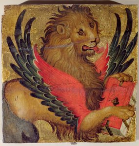 The Lion of St. Mark (olja på panel) av Italian School