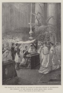 Prinsen av Neapels bröllop med prinsessan Helene av Montenegro, ceremonin i kyrkan Santa Maria Degl