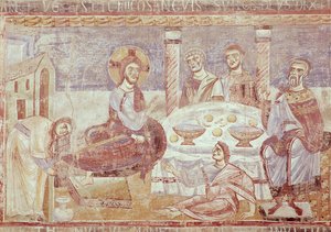 Måltiden i huset av fariséen Simon, School of Monte Cassino, c.1087 av Italian School