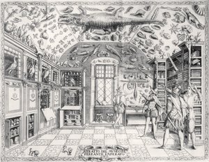 Kejsar Ferdinand III:s naturhistoriska museum från Historia Naturale av Ferrante Imperato (1550-1631) pub. år 1672 av Italian School