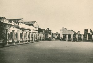 The Stabian Baths - The Wrestling-Place som den är (gravyr) av Italian School
