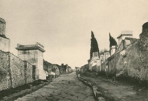 The Street of the Tombs som den är (gravyr) av Italian School