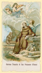 Den helige Franciskus av Assisis extas av Italian School