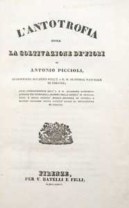 Titelsida, från Antotrofin eller odlingen av blommor av Antonio Piccioli, pub. 1834 (gravyr) av Italian School
