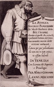 Titelsidan för "Petition" av Niccolo Barbieri, Venedig av Italian School