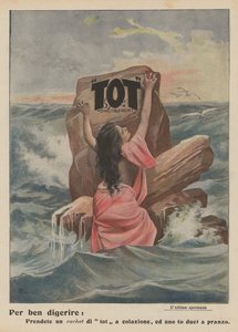 Tot Digestible Cachet (färglitografi) av Italian School