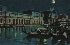 Venedig, Canal Grande (färglitografi) av Italian School