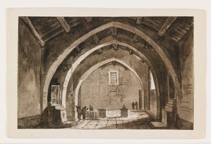 Utsikt över en kyrka interiör, tidigt 1800-tal (penna & brunt bläck & tvätta över svart krita) av Italian School
