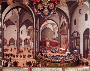 Utsikt över rådet i Aquilee 1596 (Council of Aquileia av Italian School