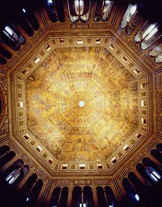 Utsikt över mosaiktaket, påbörjat ca 1225 (mosaik) av Italian School