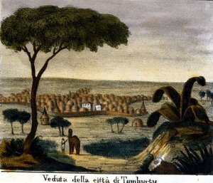 Utsikt över staden Timbuktu i Mali på 1800-talet. av Italian School