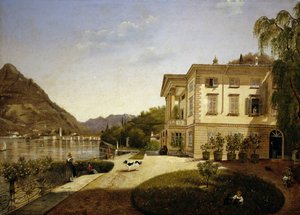 Villa La Roda i Blevio, vid Comosjön (ägd av Giuditta Pasta från 1827, nu förstörd) av Italian School