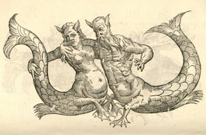 illustration av Monstra Niliaca Parei från Aldrovandis History of Monsters, 1642 av Italian School
