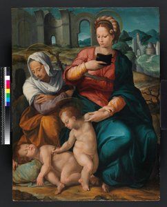 Jungfru och barn med St. Elizabeth och spädbarnsdöparen, florentinska (panel)