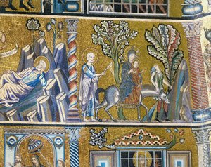 Flykten till Egypten (mosaik) av Italian school