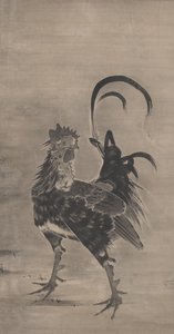Tuppar, höna och kycklingar, vänster om ett par, 1795 av Ito Jakuchu