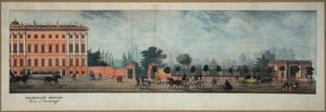 Perspektiv Nevski - Anichkovpalatset. Från panoraman av Nevsky Prospekt par Ivanov, Ivan Alexeyevich (1779-1848) av Ivan Alekseevich Ivanov