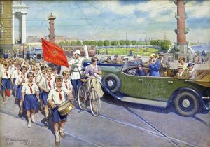 De utländska turisterna i Leningrad