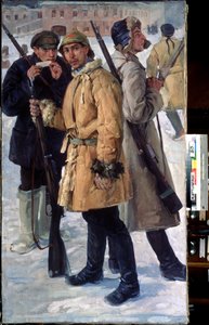 ""Soldiers of the Red Army"" Målning av Ivan Drozdov (1880-1939) 1918 State Central Artillery Museum, Sankt Petersburg av Ivan Georgievich Drozdov