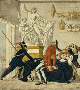 Napoleon Bonaparte säljer stulna varor, 1813 av Ivan Ivanovich Terebenev