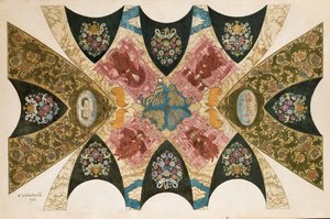 En original design för en takmålning för statsbanken i Nizhny-Novgorod av Ivan Yakovlevich Bilibin