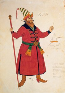 Costume design for The Golden Cockerel by Rimsky-Korsakov, 1909  av Ivan Yakovlevich Bilibin