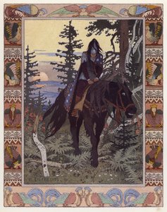 Illustration för Vassilisa The Beautiful (färg litho)