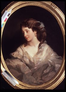 Porträtt av Alexandra Chelischeva. (Porträtt av A. Chelischeva). Målning av Ivan Kosmich Makarov (1822-1897), olja på duk, cirka 1860. Rysk konst, 1800-talsporträtt. Statens Tretjakovgalleri, Moskva.