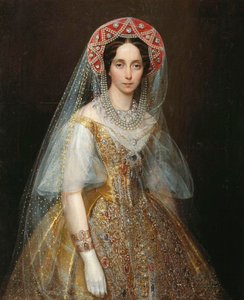 Porträtt av storhertiginnan Maria Alexandrovna 1824-1880, framtida kejsarinna av Ryssland, 1840-talet.