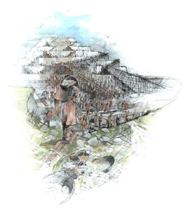 Byggandet av Sudbury Hill (akvarell på papper) av Ivan Lapper