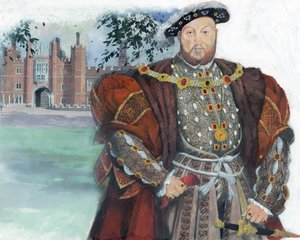 Kung Henrik VIII av England, baserad på Hans Holbein den yngres porträtt av Henrik, Storbritannien av Ivan Lapper