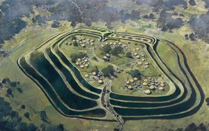 Old Oswestry Hill Fort, på höjden av sin ockupation, järnåldern, c1970-2010