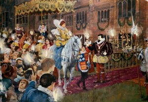 Robert Dudley välkomnar drottning Elizabeth I till Kenilworth Castle, Warwickshire, juli 1575 c2000-talet