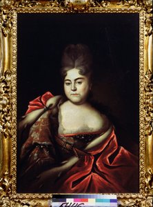 Porträtt av storhertiginnan Natalya Alexeevna av Ryssland (1673-1716), syster till tsar Peter den store (1672-1725) (Porträtt av storhertiginna Natalya Alexeevna, syster till tsar Peter den store). Målning av Ivan Nikitich Nikitin (Nikitin) (cirka 1680-eft