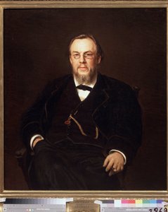 Porträtt av samlaren Dr Sergei Botkin (1832-1889) (Porträtt av samlaren Dr Sergei Botkin). Målning av Ivan Nikolayevich Kramskoi (1837-1887), olja på duk av Ivan Nikolaevich Kramskoy
