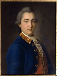 Porträtt av Boris Vladimirovich Sheremetev (1754-1811) i uniform från kavallerigardets regemente. (Porträtt av B.V. Sheremetev i The Uniform Of The Cavalry Guard Regiment). Målning av Ivan Petrovich Argunov (Argounov) (1729-1802), olja på duk