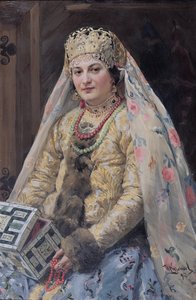""Porträtt av konstnärens fru"" Målning av Ivan Koulikov (1875-1941) 1917 Dim 102,8x67,3 cm Privat samling