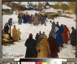 Fig kamp. (Knytnävsslagsmål), ca 1910 (tempera på kartong)