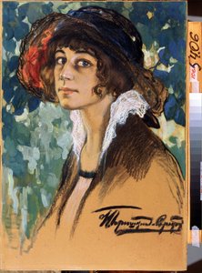 "Porträtt av komikern Antonina Sobolshchikova-Samarina (1896-1971)"